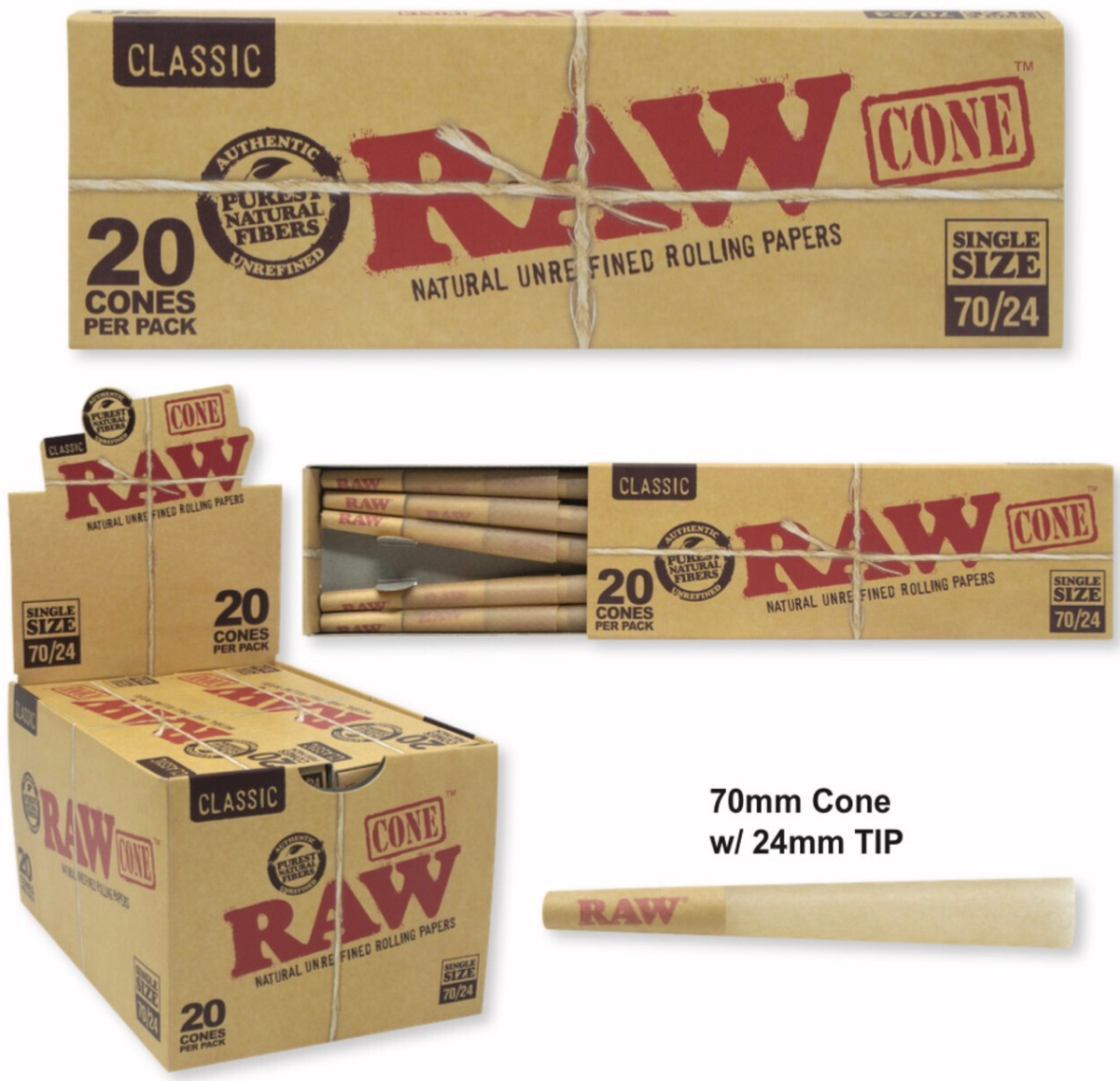 RAW Single Size Cones TdH Mx