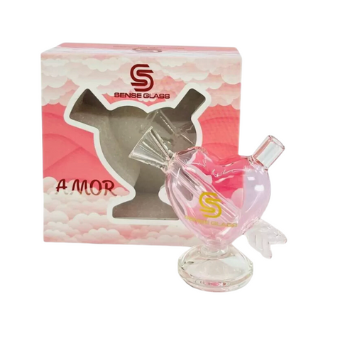 Sense Glass | Amor Mini Bubbler Pink Heart