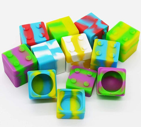 Silicone 9ML Square Lego wax Jar