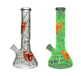 Bong Pyrex Glow in the Dark Spider Web 30cm Water Pipe