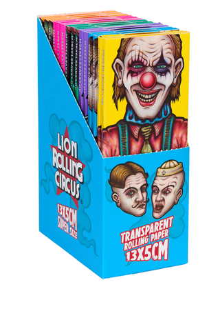 Lion Rolling Circus | Papel Celulosa Big Smoke Transparente Super Size 13x5cm