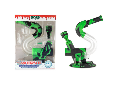Ooze | Swerve Silicone Water Pipe Dab Rig & Dab Straw