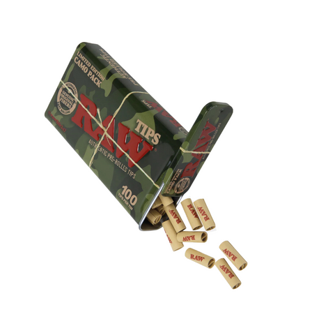 RAW | Camo Pre-Rolled Tip Tin 100ct