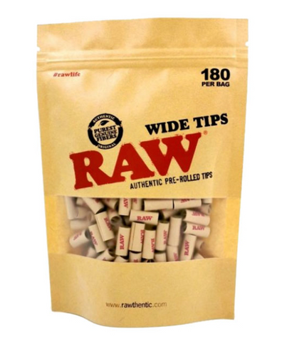 RAW | Wide Tips Pre Rolled 180ct Filtros