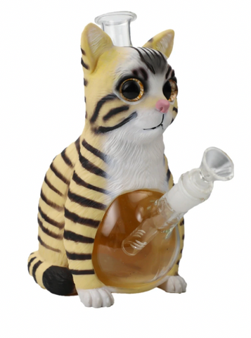 Vinyl Bong Cat Meow Waterpipe 9"