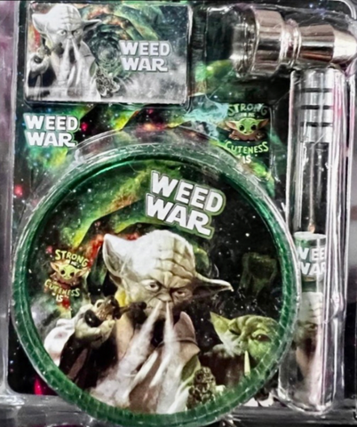 Kit Weed War Pipa + Grinder + Screens