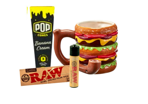 Pack Taza Pipa Hamburguesa 420