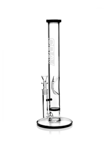 GRAV | Black Accent Straight Base w/ Disc Bong